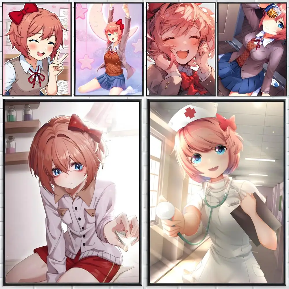 Game Character D-Doki Doki Literature Club Sayori Poster Distinct Home Decor Concepts Chic Indoor Art Pieces
