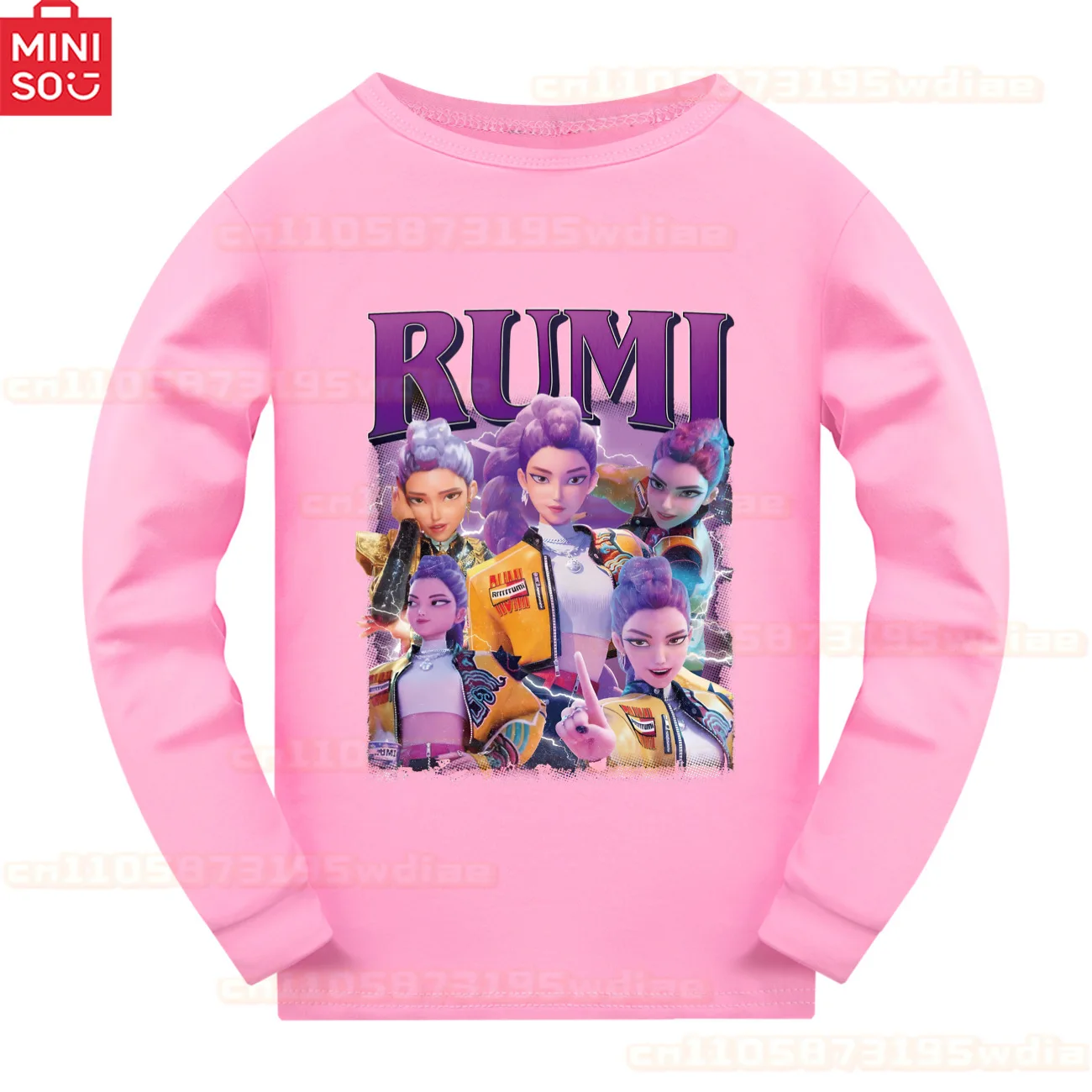 

MINISO KPop Demon Hunters rumi mira T-Shirt Kids Stylish Cartoon Casual Clothes Youth Girls Loose T-Shirts Boys Long Sleeve Tops