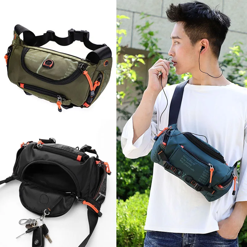 Waterproof Men Waist Chest Pack Hip Bum Travel Multi-Function Pouch Pocket Casual Male Oxford Belt Shoulder Messenger Fanny Bags
