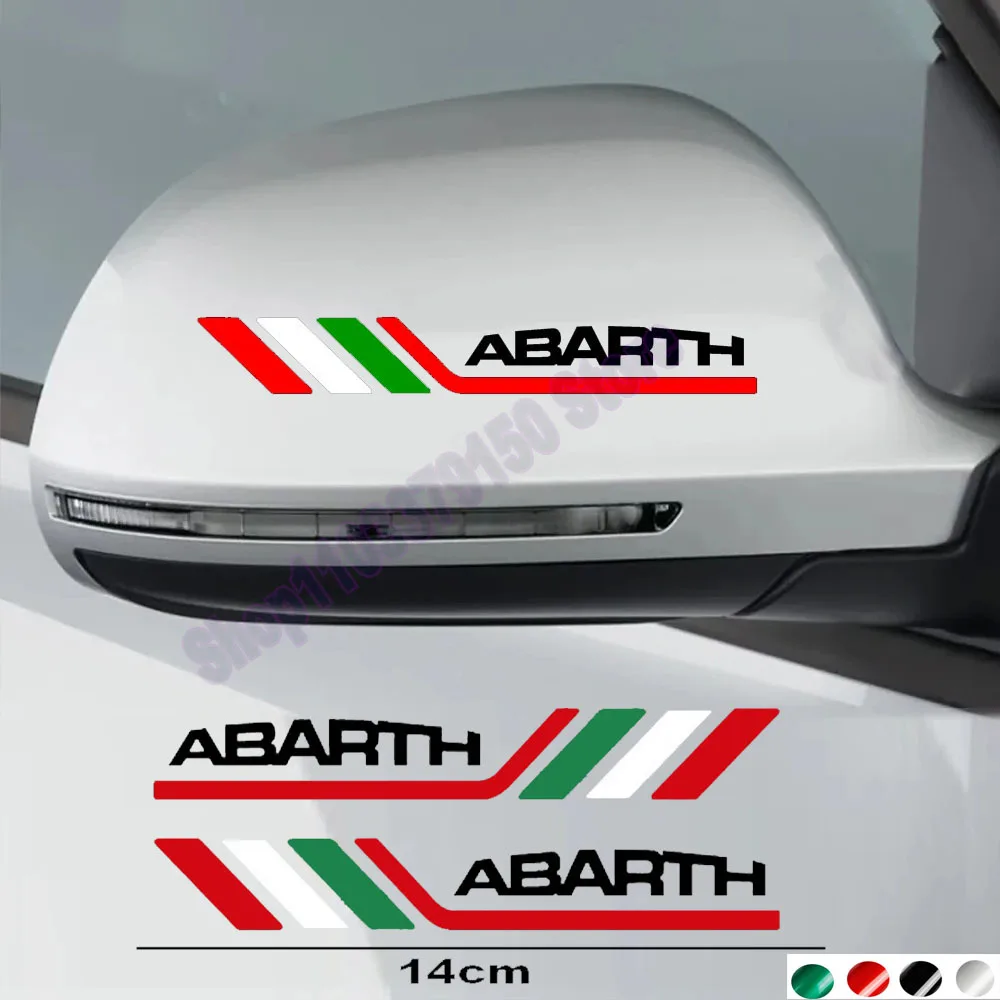 2PCS Auto-Rückspiegel-Aufkleber Vinyl-Aufkleber für Abarth 500 124 125 595 695 Punto Bravo Scorpion Styling-Zubehör