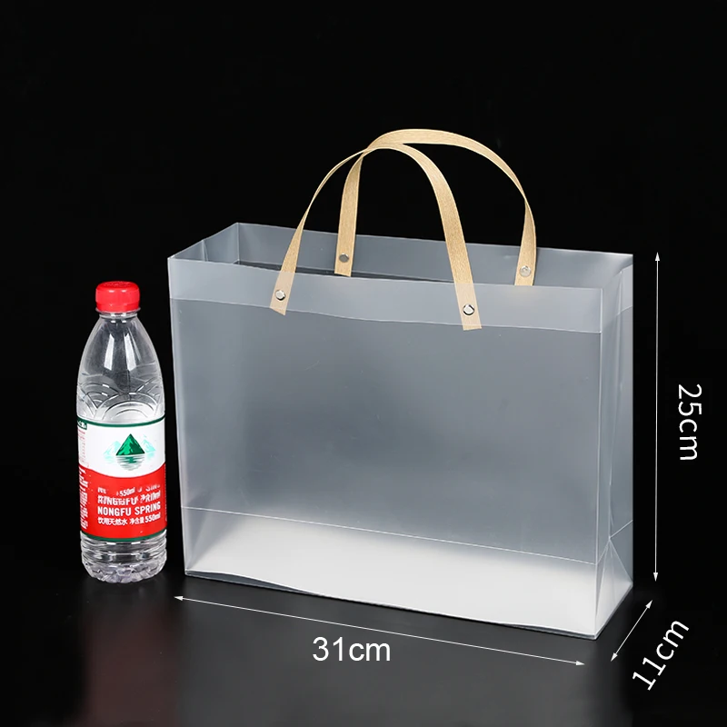 10pcs Transparent Handbags For Wedding Birthday Baptism Party Candy Souvenir Product Packaging Bag Custom LOGO Gifts Bag