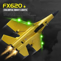 FX620 RC Plane SU35 Fixed Wing Fighter Jet Remote Control Electric Aircraft Model Night Lights Plane Toy