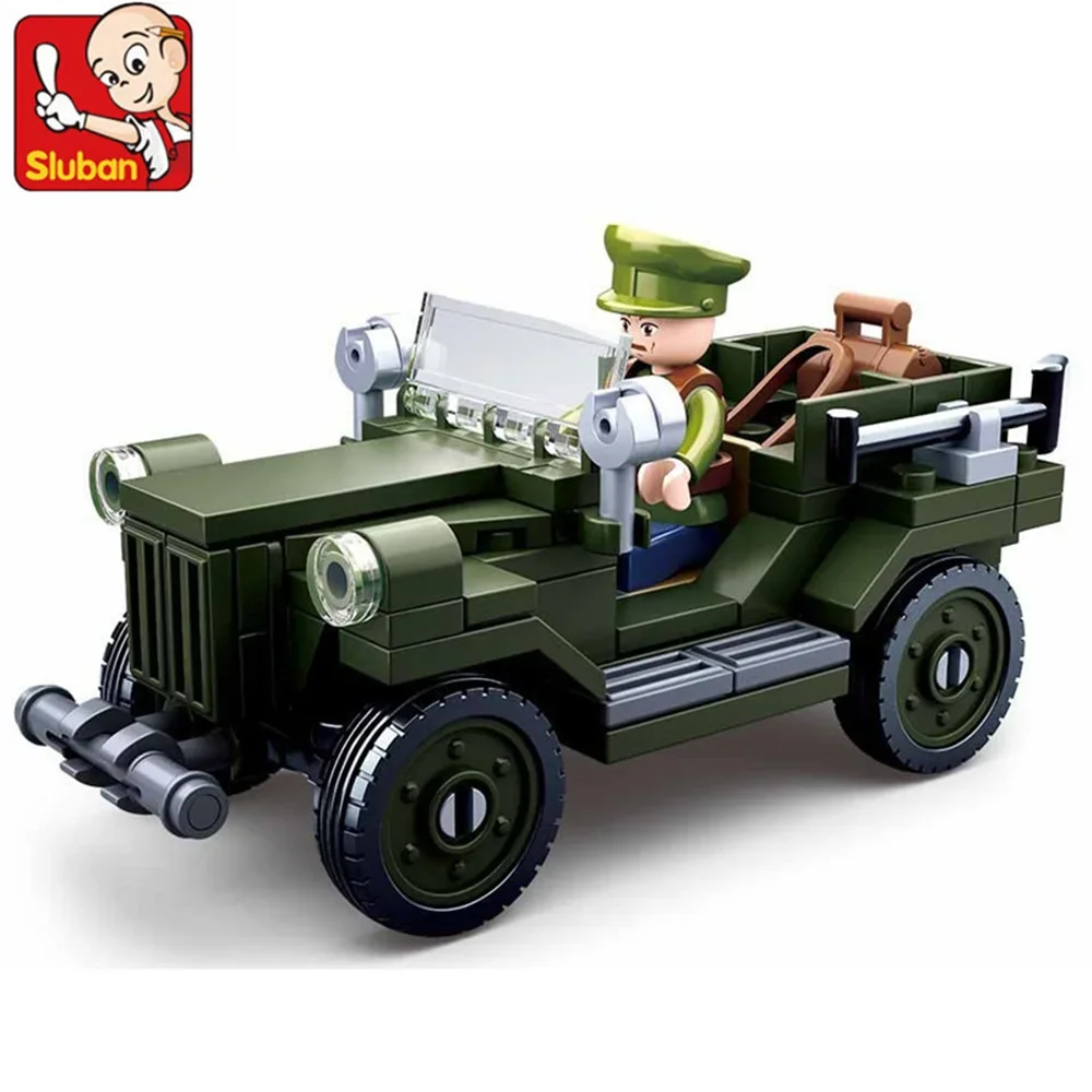 Military Patrol Vehicle Land Force Normandy Landing Weapon Building Blocks WW2 Army Soldiers Brinquedos Bricks Classic Kids Toys image 2