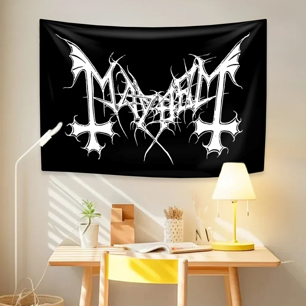 

Mayhem Death Rock Band Tapestry Hippie Wall Hanging Home Decoration Bedroom Dormitory Background Cloth Concert Decor Fans Gift