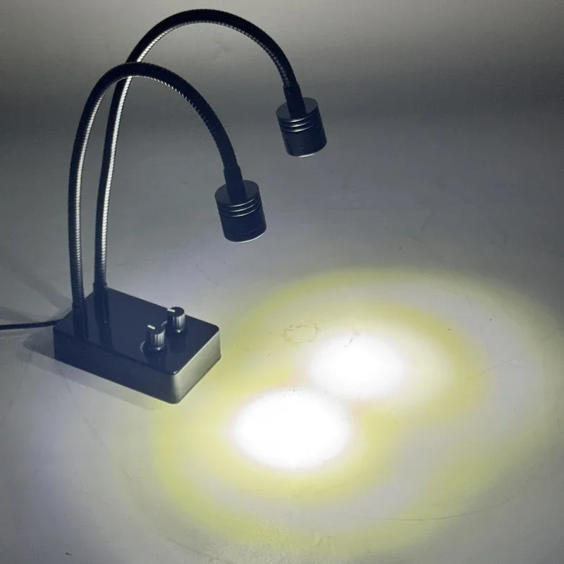 Desktop LED Double Gooseneck Light Industry Microscope Spot Light Lamp Adjustable PCB Soldering USB Aluminum LED Fill light