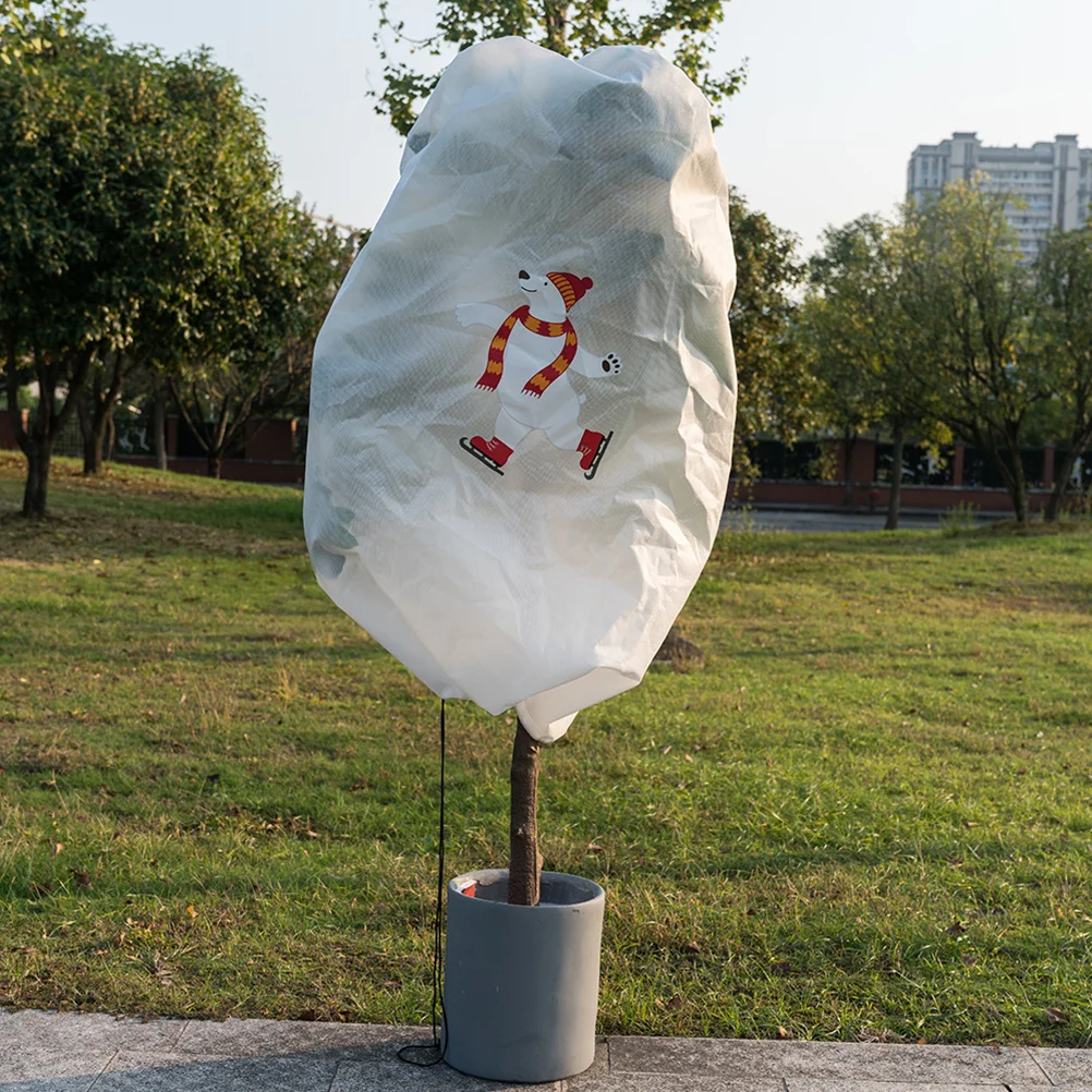 

Polar Bear Garden Frost Cover Plants Drawstring Seedling Covers for Non-woven Fabric Cloth