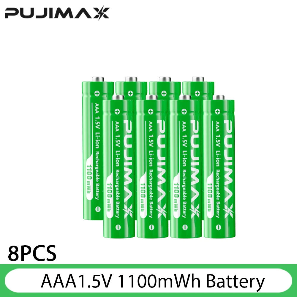 PUJIMAX AA/AAA 3400mWh 1100mWh 1.5V Li-Ion Oplaadbare BatteryCharger Lithium Batterijen Voor Muis Zaklamp Fan Game machine