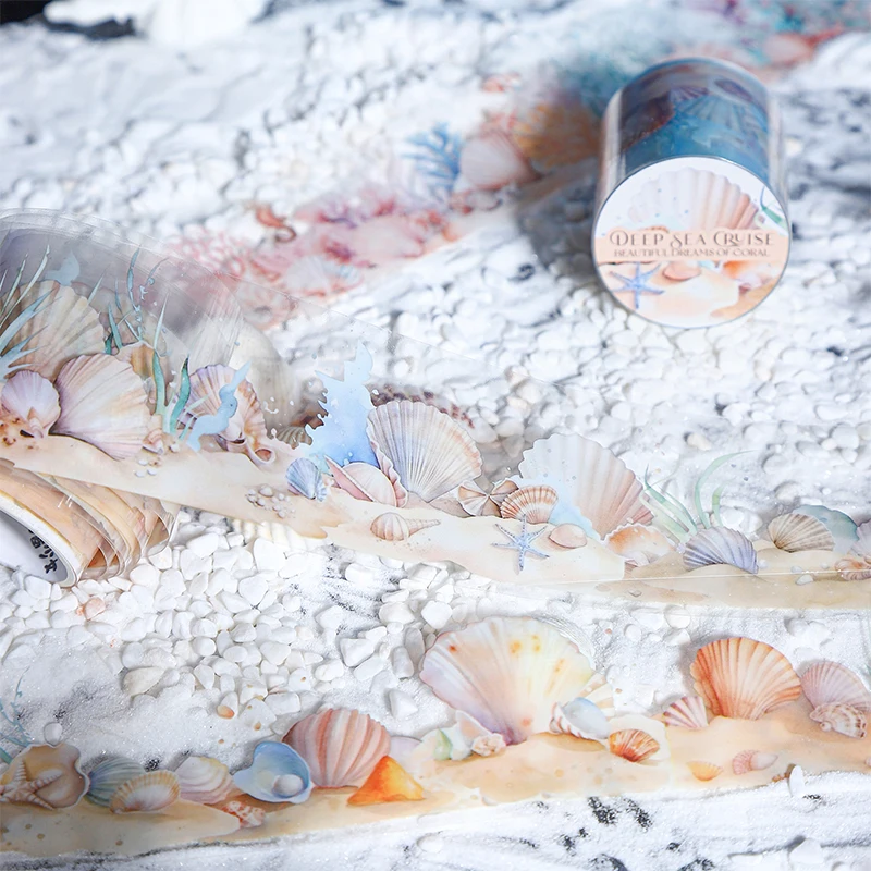 45mm*2m Deep sea landscape PET Tapes Creativity Scrapbooking Hand Account Adhesive hand made Diy Junk Journal Craft Supplies