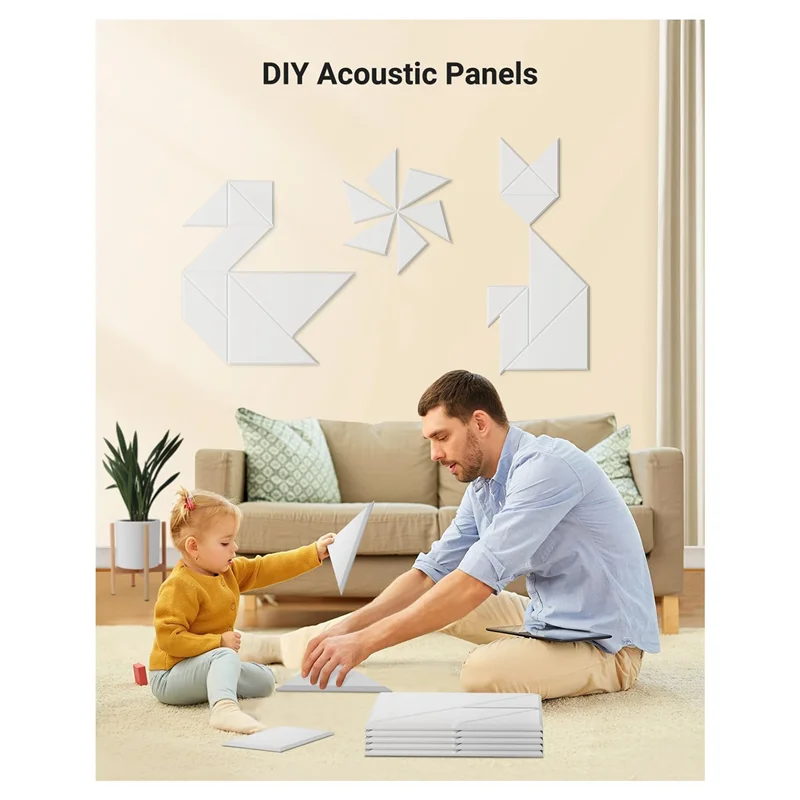 

Dropship-12 Pack Acoustic Panel 12X12x0.4Inch Self-Adhesive Sound Proof Panels Acoustic Panels For Home, Office