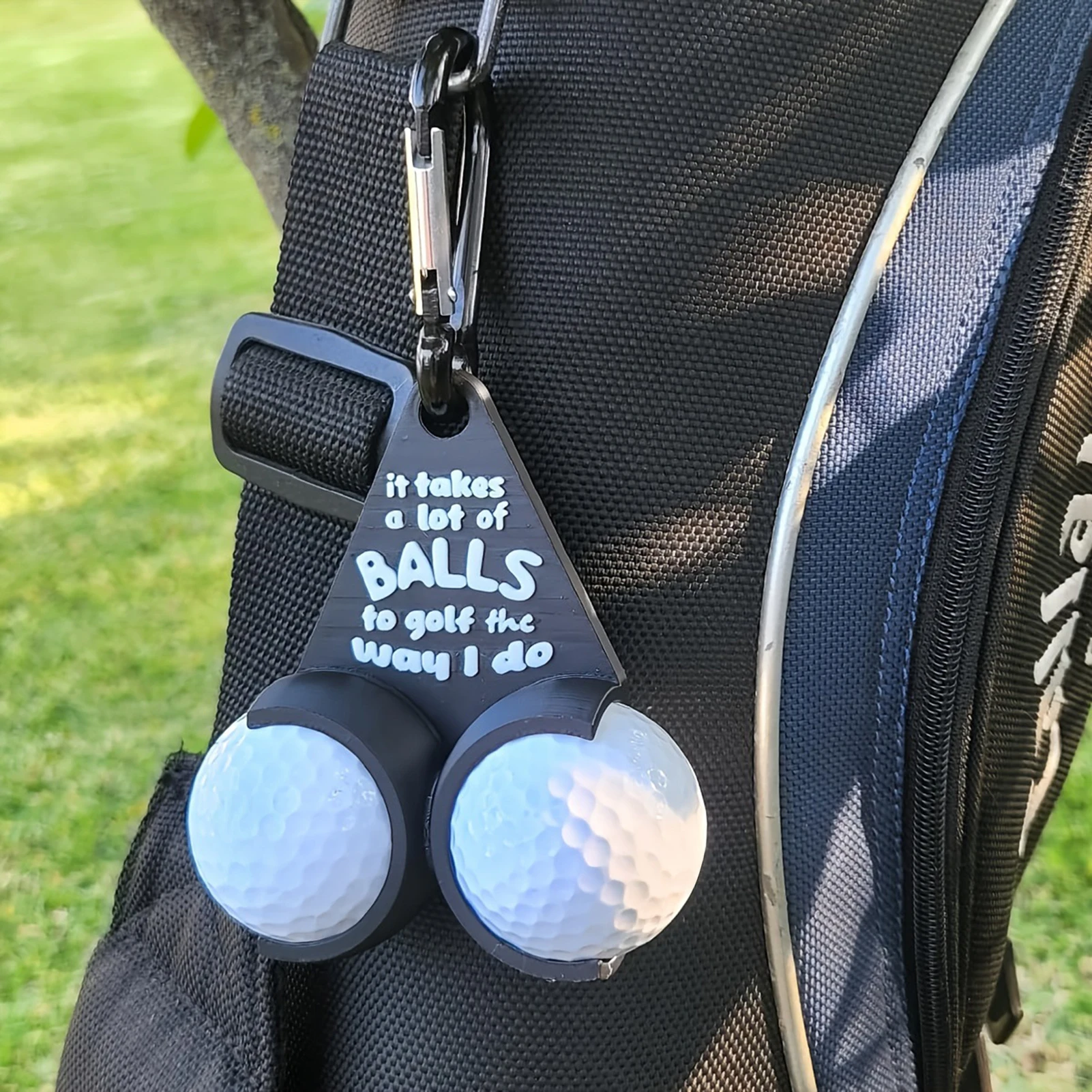 Funny Golf Ball Holder Golf Accessories Black 3D Printed Golf Tee Holder Sports Gift for Golfers Men 1pcs