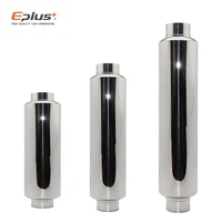 EPLUS sistemas de escape de coche silenciador tubo medio Universal plata alta calidad acero inoxidable tamaño O.D 51MM 57MM 63MM 70MM 76MM