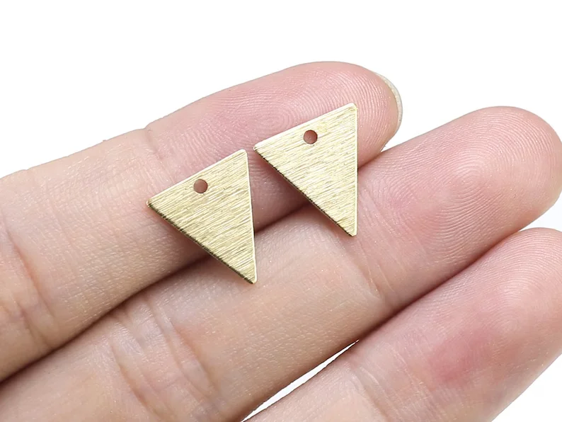 50pcs Triangle Charms, Textured / Hammered Earring Charms, Jewelry Making, Earring Findings, 13x12mm R176