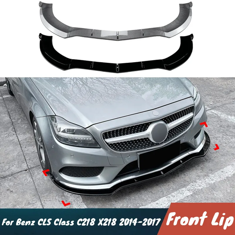 

For Mercedes Benz CLS Class C218 X218 2014-2017 3pcs/Set Car Front Bumper Lip Chin Spoiler Bodykit Exterior Accessories