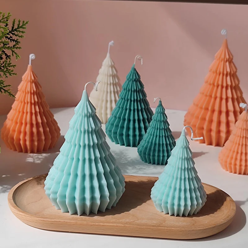 

Folding Christmas Tree Candle Mold Handmade Original Candle Decoration Home SPA Aromatherapy Mold