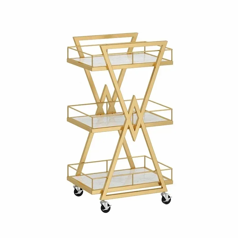 

Modern Iron Salon Trolleys Beauty Salon Tool Cart with Wheels Nordic Salon Furniture Professional Auxiliary Trolley Storage Rack