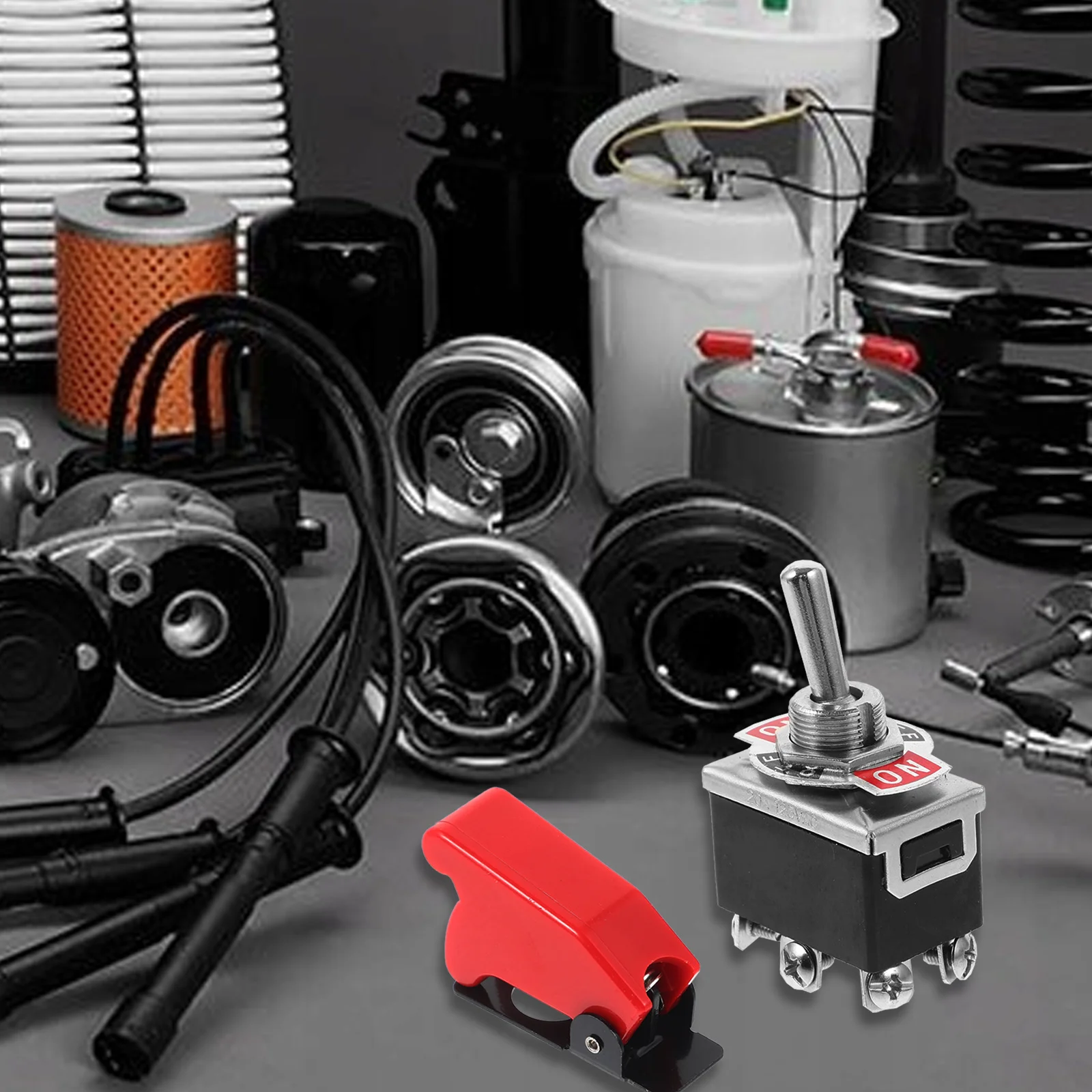 Red Protective Cover 3 Position Toggle Off on Waterproof Sturdy Design High Performance Easy Install