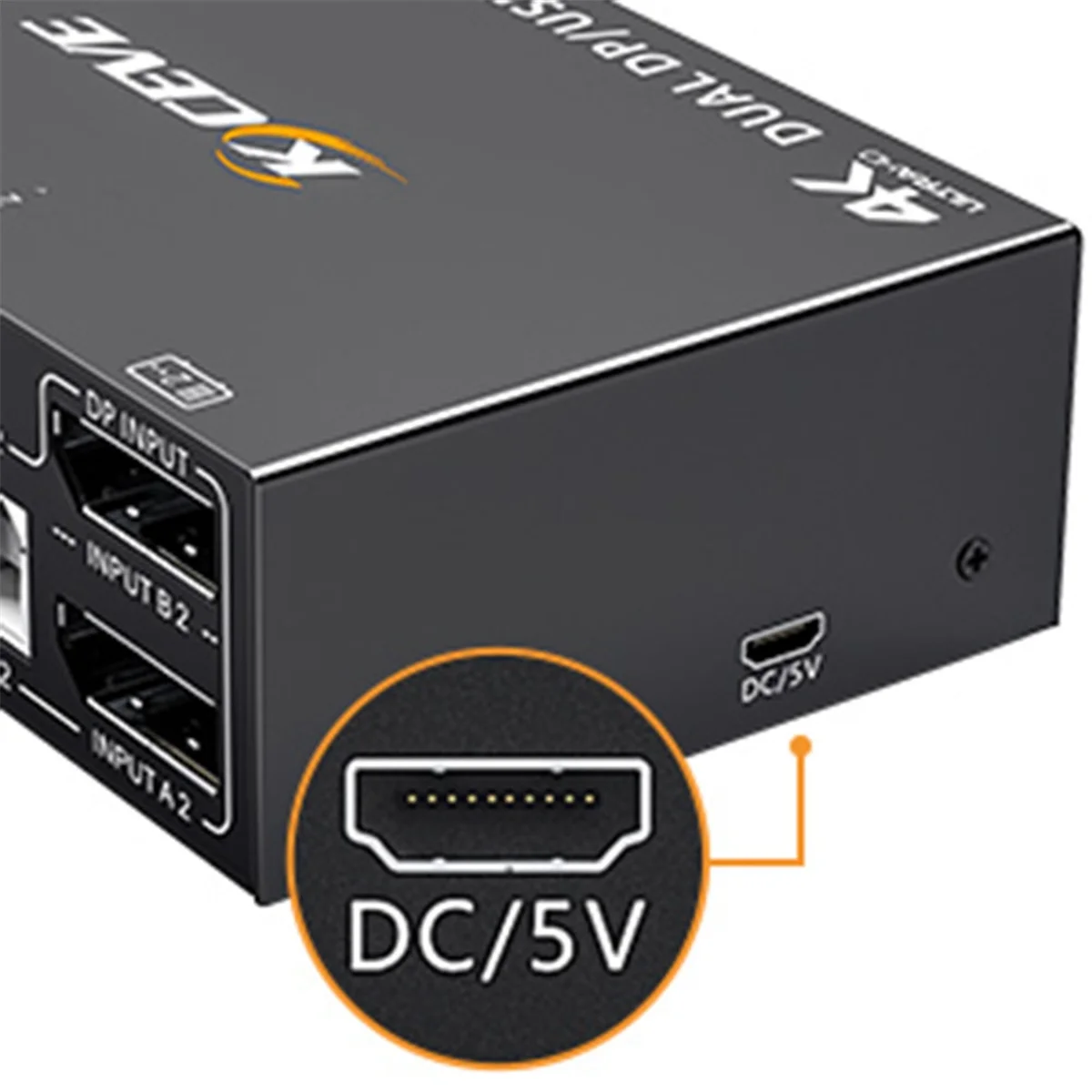 

KCEVE DP KVM Switch Dual Monitor Displayport 1.4 Extended Monitor 2 Computers Shared Keyboard Mouse Printer Monitor