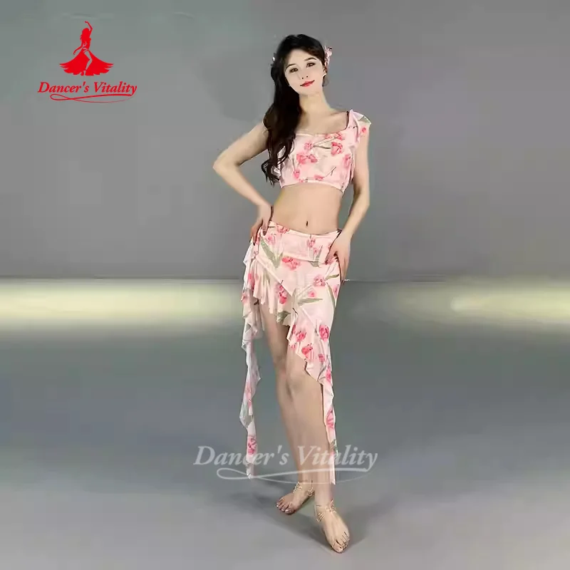 belly-dance-performance-costume-for-women's-premium-printed-mesh-set-adult-soft-and-comfortable-oriental-dance-practice-clothes