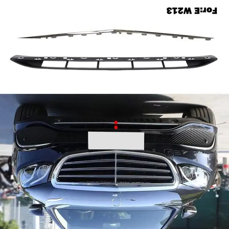 A2138850300 A2138850100 For Mercedes Benz E Class W213 E200 E350e E400 Front Bumper Spoiler Chrome Chromium Trim