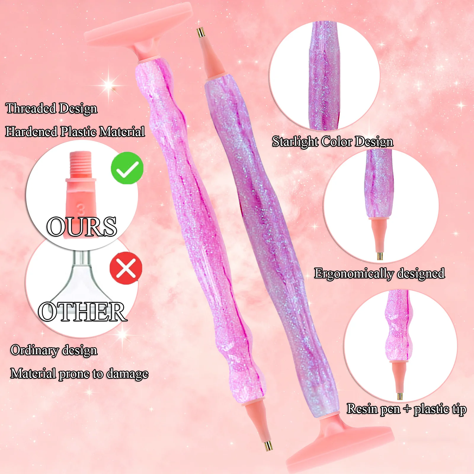 5D الراتنج الماس اللوحة القلم مع 7 قطع البلاستيك استبدال رؤساء القلم نقطة الحفر أقلام DIY بها بنفسك الحرف الفنية الماس اللوحة #6