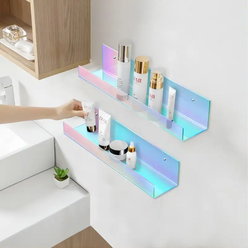 Color Acrylic Shelf for Wall Mounted Display Ledge Storage Rack,Float Wall Shelf for Book,Living Room,Bathroom,Bedroom,Kitchen