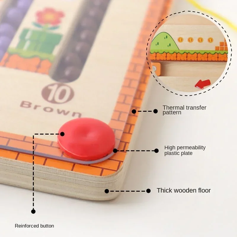 Madeira magnética cor e número labirinto labirinto, Montessori Educação Brinquedos, Combinando brinquedos para crianças, Presentes