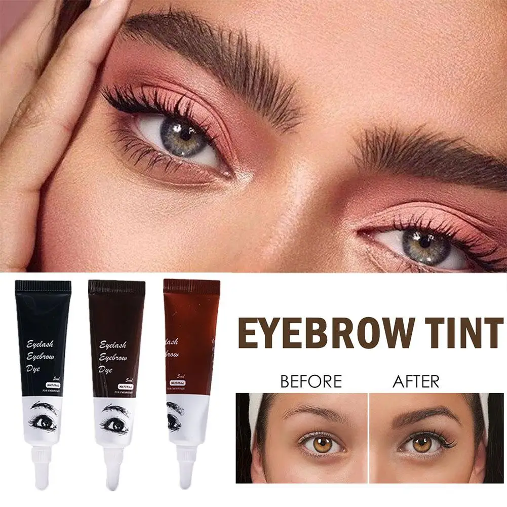 Eyelash Eyebrow Tint Kit Professional Eye Lash Brow Dye กันน้ํา Long Lasting Eyes แต่งหน้าเครื่องมือสีดําสีน้ําตาล Dye Eyebrow Gel