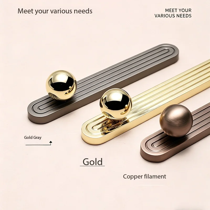 Modern Luxury Minimalist Gold Cabinet Handles Premium Drawer Wardrobe Knobs Furniture Hardware for Home Decor