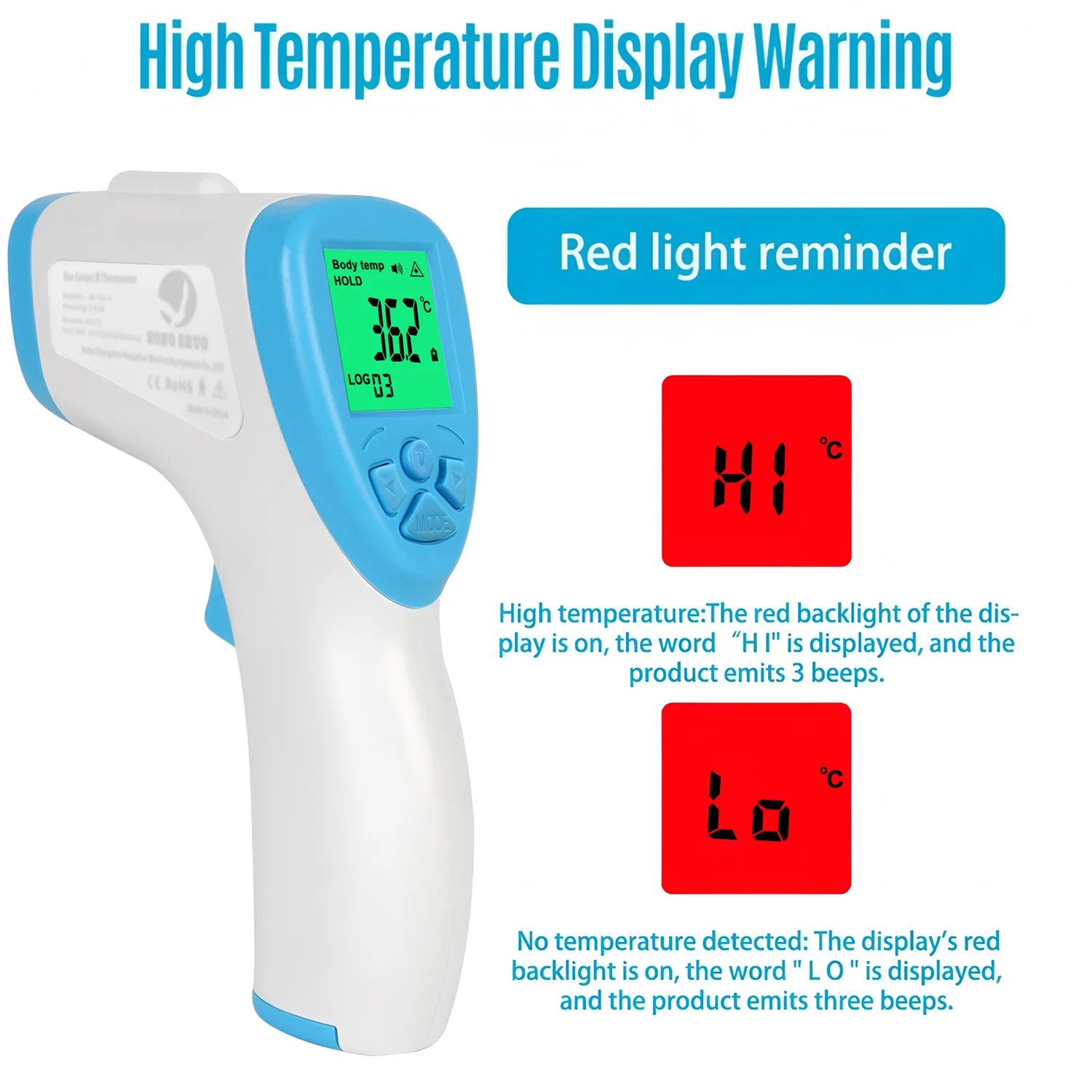Forehead Fever Temperature Digital LCD Infrared Thermometer Medical Non-contact Body Temperature Measure Tool for Children Adult