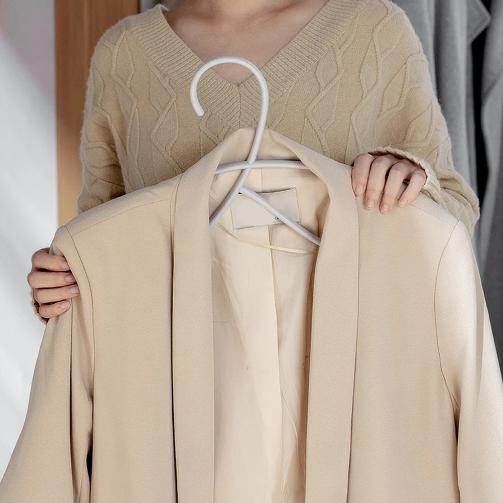 

5pcs Non-Slip Clothes Hanger Heavy Duty Plastic Hangers Light Grey Sturdy for Closet Storage Drying Home Accessories