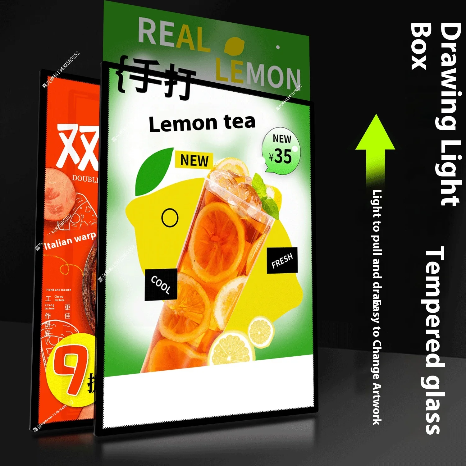 Advertising board luminous wall-mounted hanging light box, for counter ordering ultra-thin advertising light boxes