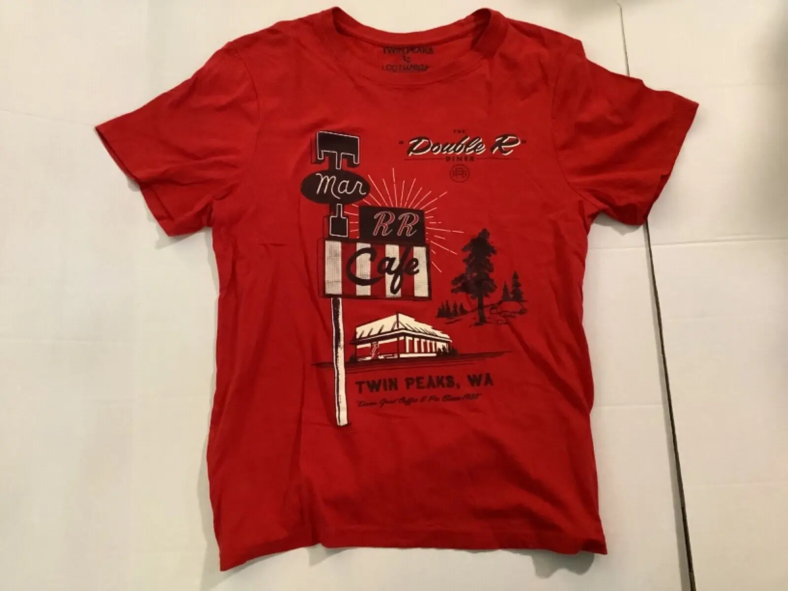 Twin Peaks 1989 Cult Horror Movie Tv Show Double R Diner Loot Wear Crate T Shirt L