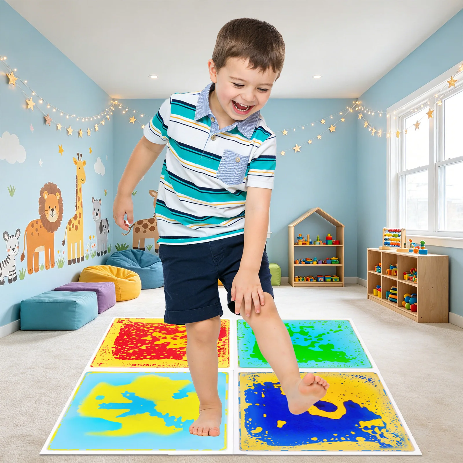 Multicolor Autism Sensory Mat Kids Sensory Walking Pads DIY Combinable Sensory Touch Tiles Toddler Sensory Pad