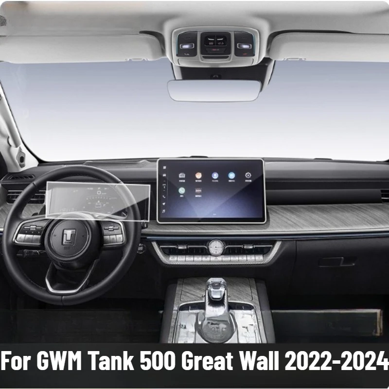 Para gwm tank 500 great wall 2022-2024 membrana de navegação carro anti blu-ray filme de vidro temperado protetor de tela acessórios automóveis