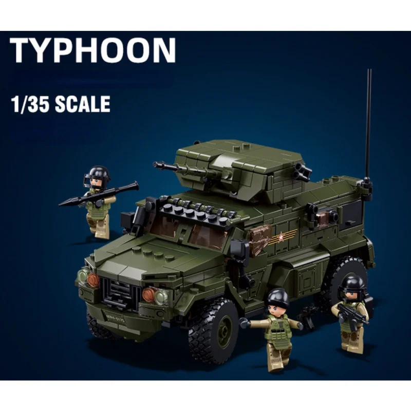 

SLUBAN 519PCS MOC Typhoon VDVS Armored Vehicle Figure Model Educational Toy Building Block Brick Gift Kids DIY Set New 1:35