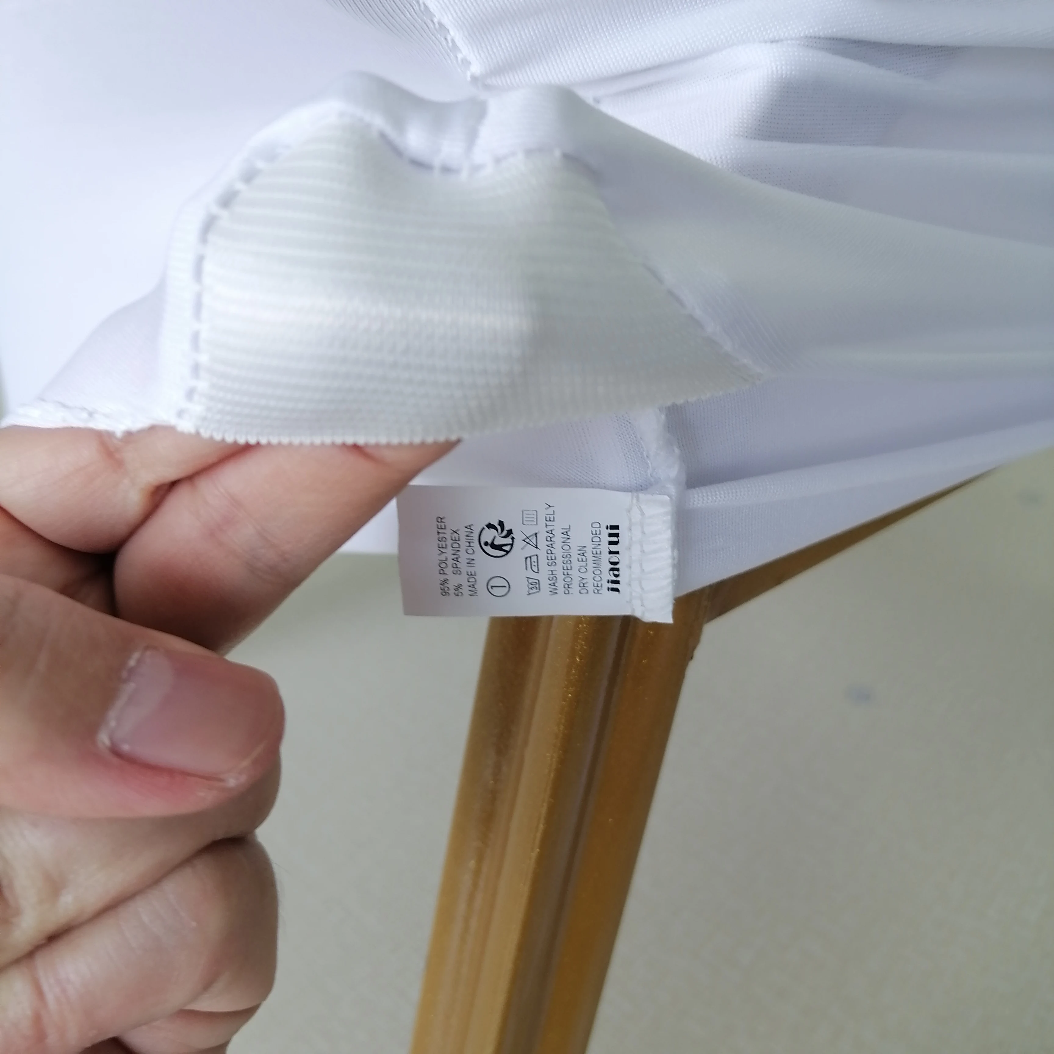 Jiaorui 10/20/30/50/100 قطعة غطاء مقعد كرسي الزفاف سباندكس #6