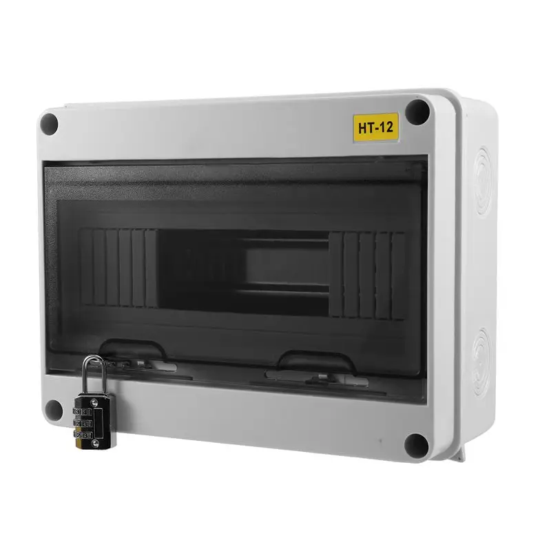 Aug. HT Series Junction Box 12WAY IP65 Waterproof Distribution Box Outdoor Plastic Electrical Withlock HT-12Way Forcircuit Break