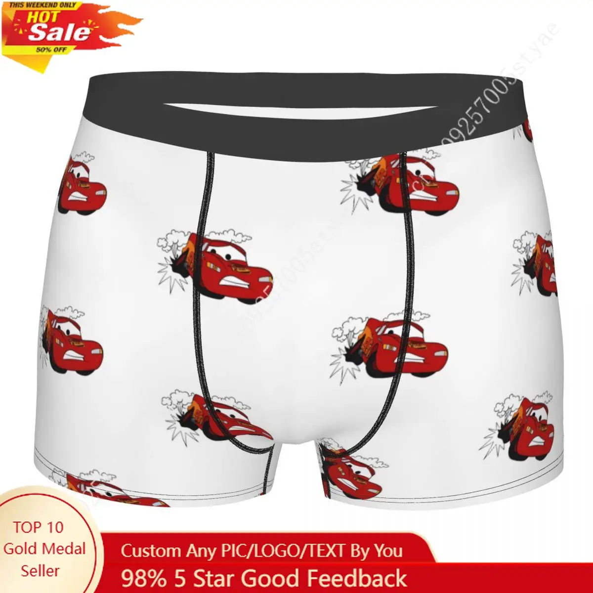 

Fashion Lightning McQueen Cartoon Boxers Shorts Panties Men's Underpants Comfortable Cars Briefs Underwear