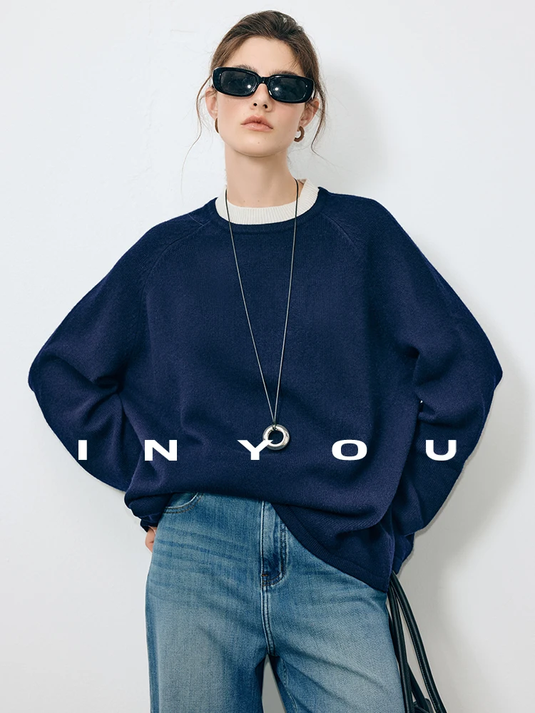 

Soft Woolen Sweater Women's oulder Insert Design Layered Sle Autumn Winter Warm Fce Thiened Long Sve Knitted Top
