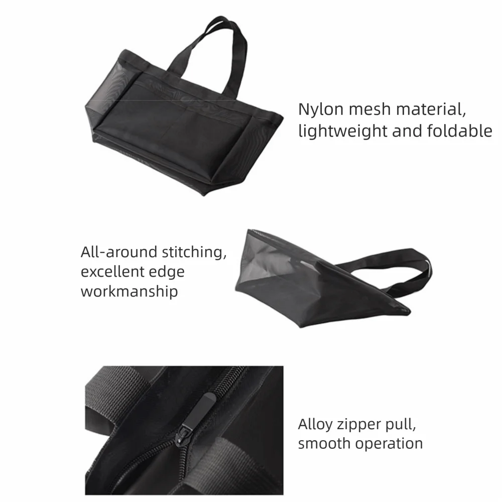 Large Capacity Mesh Beach Bag Breathable Folding Travel Net Handbag Multifunctional Quick Dry Swimming Mesh Tote Outdoor