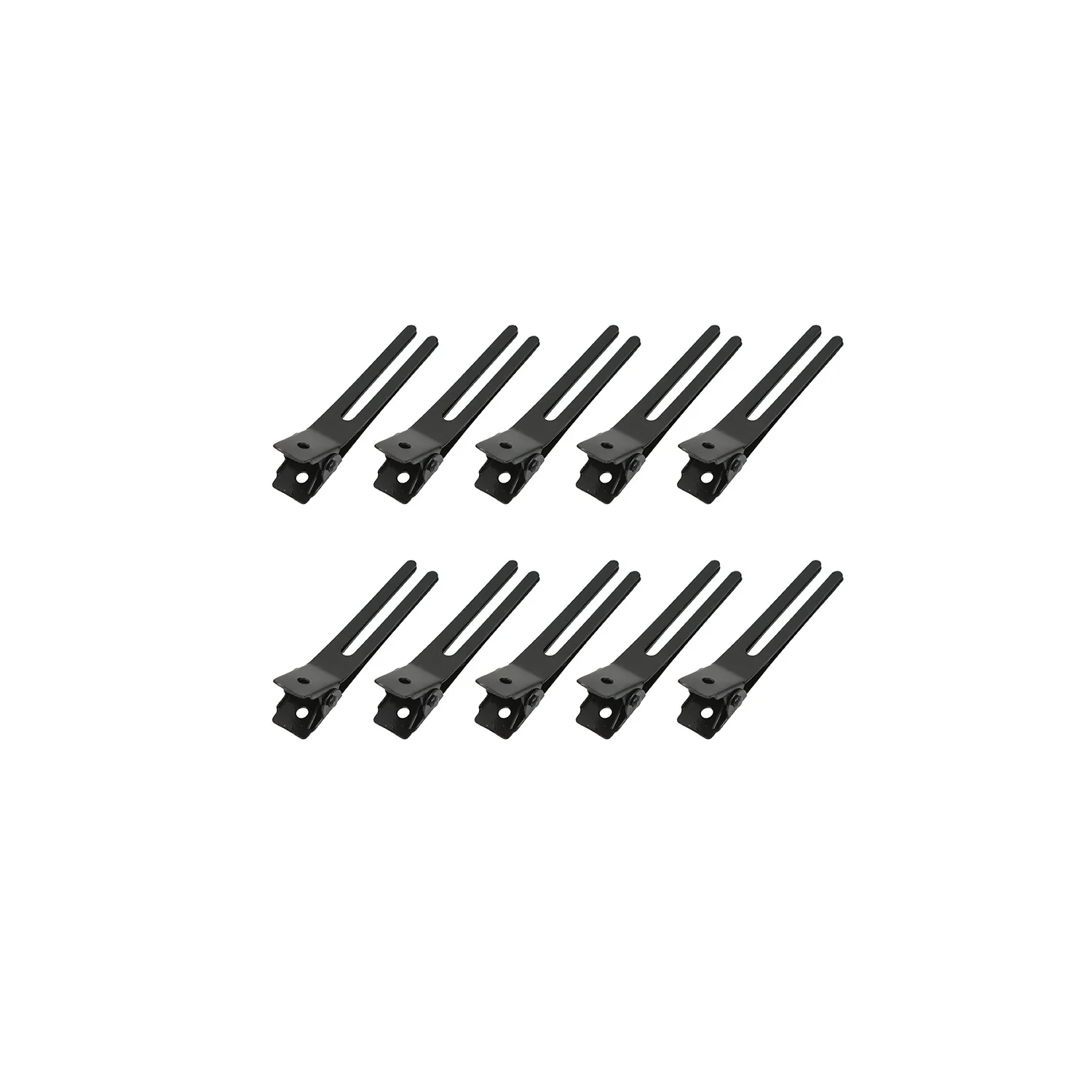 10 Stuks 1.8 Inch Haar Clips Kapper Dubbele Prong Krul Clips Black Metal Alligator Styling Clips Voor Salon Hair Extensions