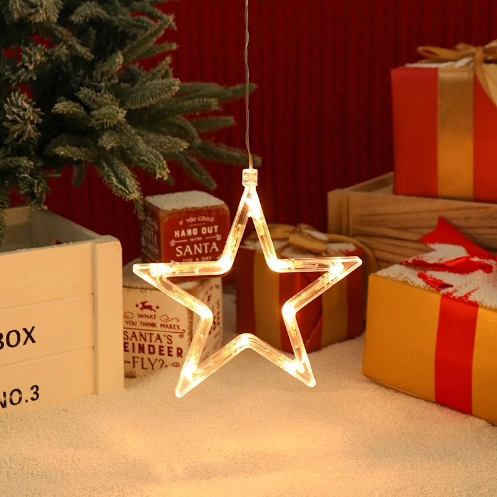 Suction Cup Design Christmas Window Lights Snowflake Hanging Sucker Lamp Christmas LED Light New Year Celebration