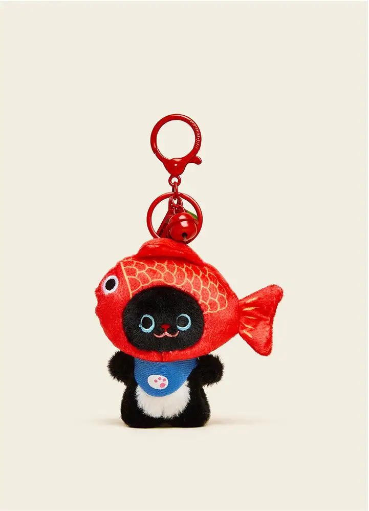 

Black Cat Keychain Ring Red Carp Cute Trinket Key Chain Charm Cute Key Rings On Bag Car Key Pendant Gift