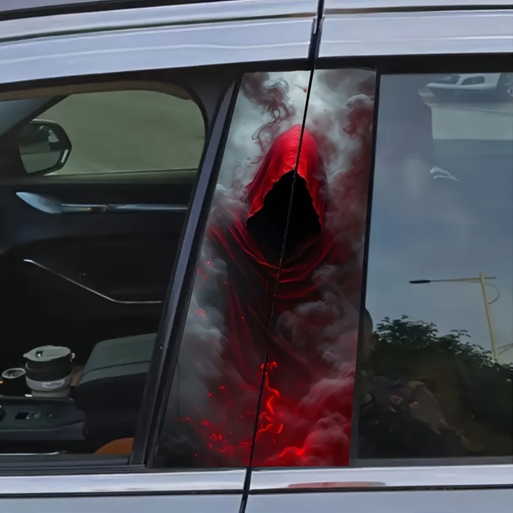 2-Piece Mystery Messenger in Smoke Car Sticker Durable Vinyl Protective Film for B-pillar External Accessories