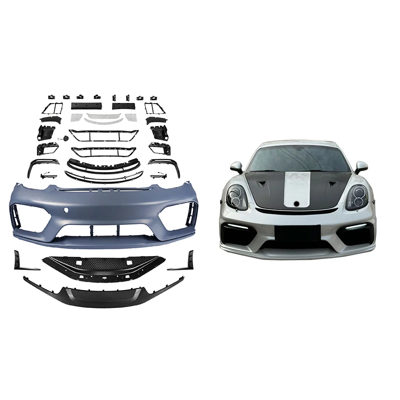 

Restomod Body Kits2012-2016 Boxster Car Modification Upgrade 981GT4 New Sports Front Bumper Bolt-On Fog Light Cutouts