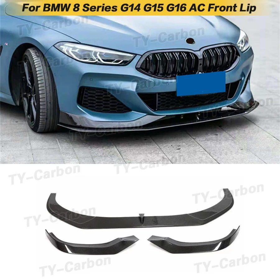 

Real Carbon Fiber Front Bumper Lip Splitters For BMW 8 Series G14 G15 G16 M Sport 2 Door 4 Door 2018-2021 Car Front Lip FRP