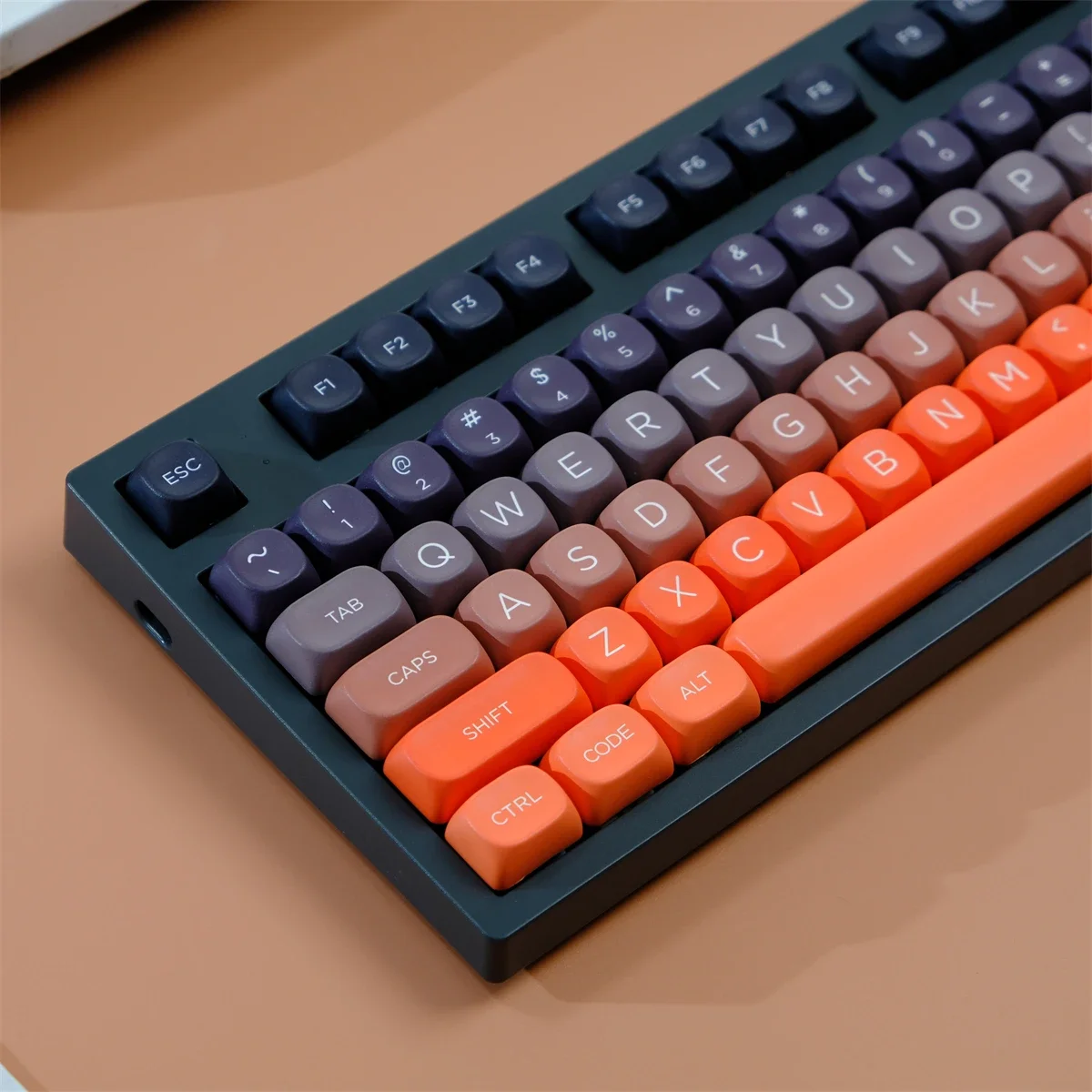 Sunset Glow Gradiente Cor Keycaps Set, Material PBT, Perfil MOA, Sublimação Dye, Switches MX, GK75, GK96