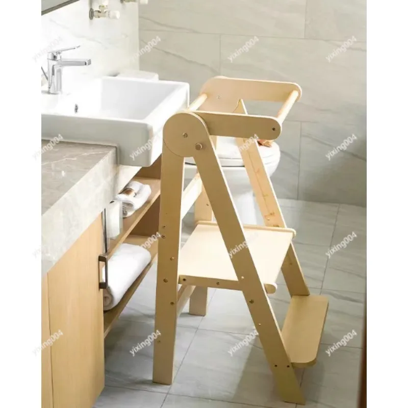 

Folding Kids Learning Tower Step Stool with Handrails for Home Use