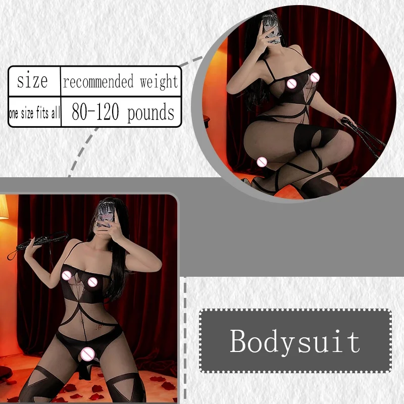 Lingerie da donna Sheer Easy Access Body sexy trasparente Donna Crotchless Lingerie trasparente Indumenti da notte erotici completi