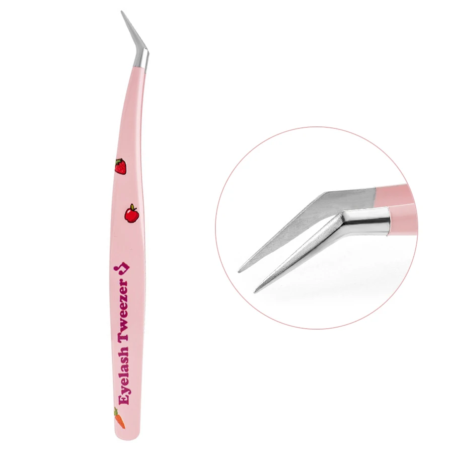 Niedliche Wimpernpinzette im Erdbeer-Design – hohe Präzision für Wimpernverlängerungen, Nagel-Strasssteine, Pick-up-Schönheitswerkzeug – Detail 7
